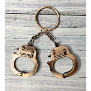 Alcatraz Bronze Handcuffs Keychain/Purse Charm/Book Bag Keychain